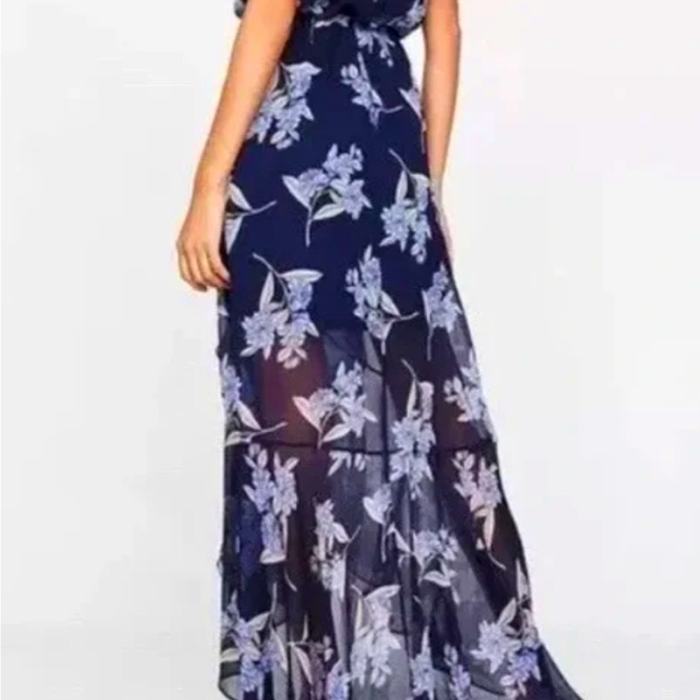 Express off shoulder chiffon maxi dress